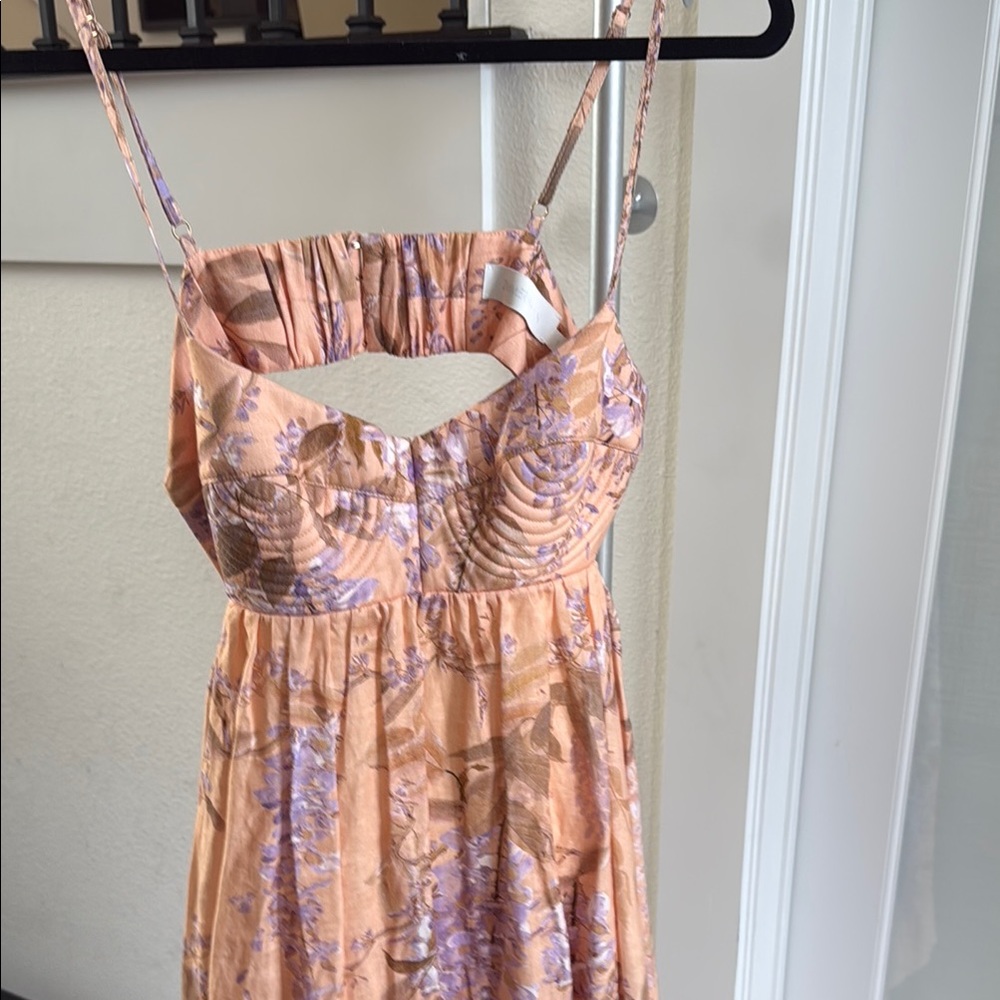 Zimmermann Pink and Gold Spaghetti Strap Sundress - Picture 4 of 4